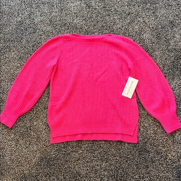 Athleta Sweaters - Athleta Hot Pink Ribbed Scoop-Neck Sweater